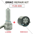 ERIKC 7135-656 diesel injector EJBR00504Z repair kit including nozzle L135PBD and valve 9308-621C fuel pump engine assy