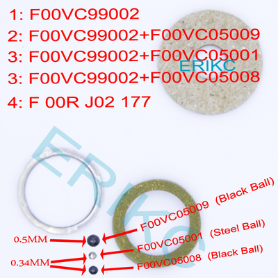 ERIKC F00VC99002 + F00VC05001 bosch Common rail injector repair kits F00V C99 002 DIESEL steel ball set FOOVC05001