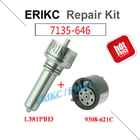 ERIKC 7135-646 delphi injector repair kit nozzle L381PBD valve 9308-621C diesel injection parts for EJBR05102D DACIA