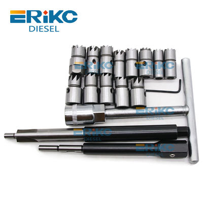 17PCS Fuel Injector Puller Removal Tool Auto Repair Tool Diesel Injector Seat Cutter Cleaner Set Vehicle Tools Kit for Universal Injector Cleaning