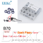 ERIKC Diesel Engine Injector Adjust Shims B70 Size 1.62-1.80 mm for Bosch piezo