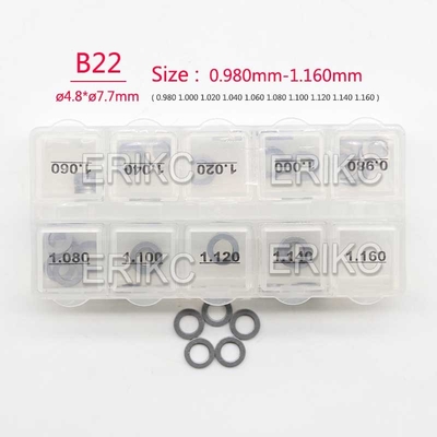 ERIKC B22 Armature Overlift Shim 50 pc /set Auto Engine Car Injector Valve Nozzle Shims Washer Size : 0.98mm--1.16mm